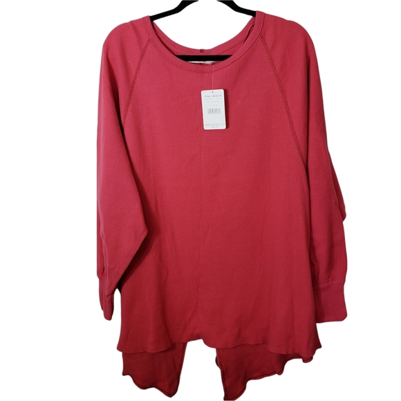 We The Free Free People Amelia Waffle Knit Oversized Thermal Top - Picture 2 of 9